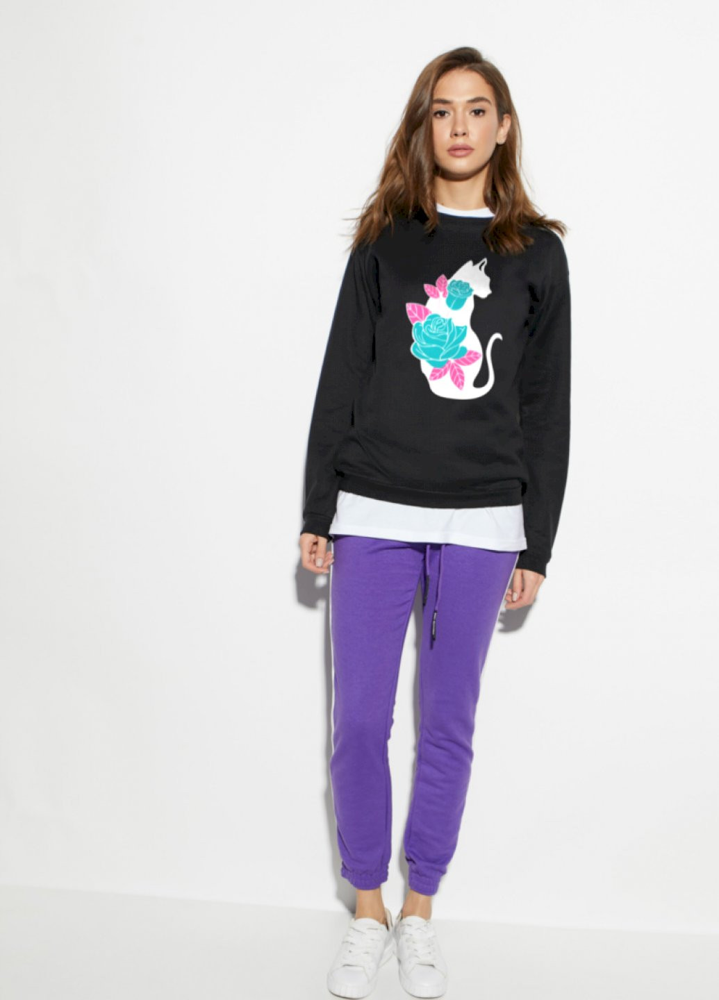 Черный свитшот женский /no flis/ YAPPI рисунок (251467815)