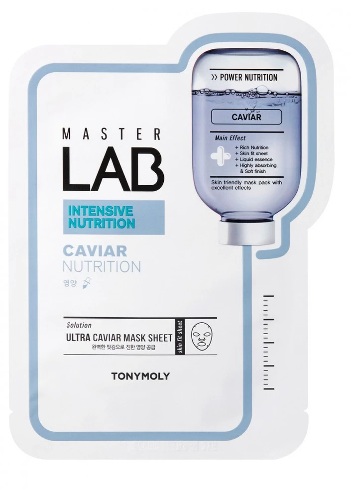 Тканинна маска для обличчя з чорною ікрою Master Lab Caviar Nutrition Mask Sheet 19 мл Tony Moly (248204488)