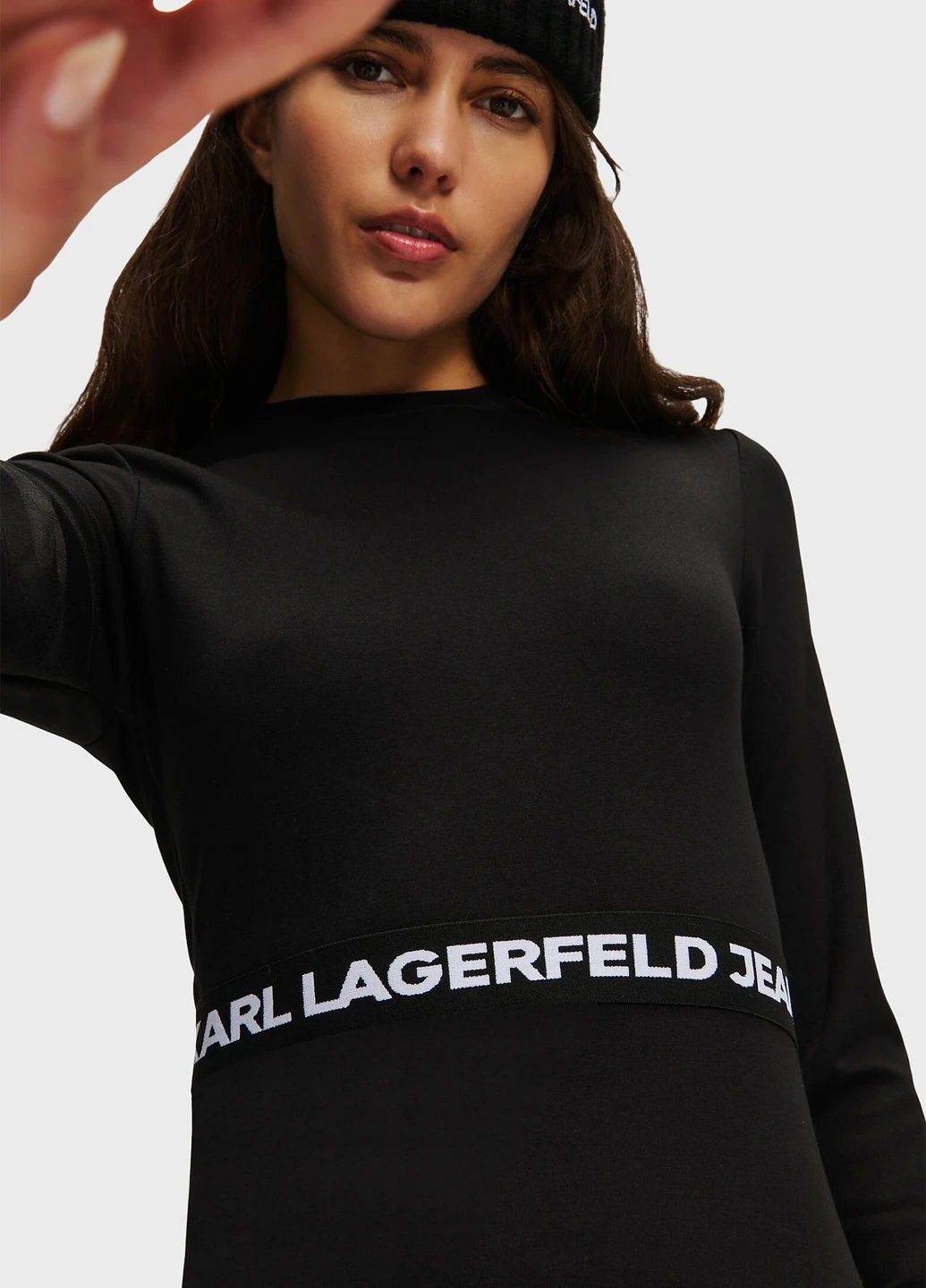 Черное кэжуал платье силуэтная Karl Lagerfeld Jeans с логотипом