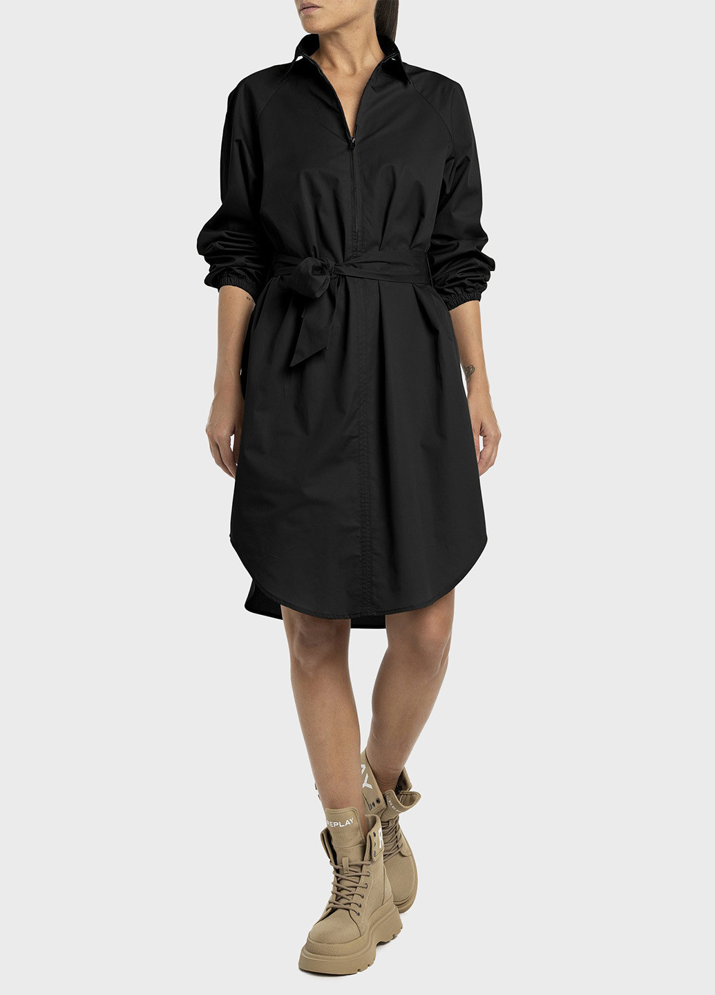 Черное кэжуал платье Replay однотонное