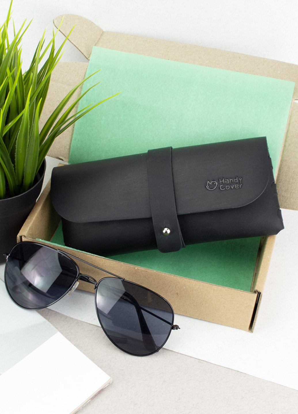 Футляр для окулярів шкіряний HC0086 (чорний) вінтажний HandyCover (256116289)