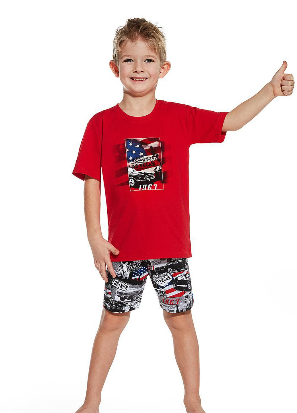 Темно-красная всесезон пижама для мальчиков 53 america 789-18 Cornette