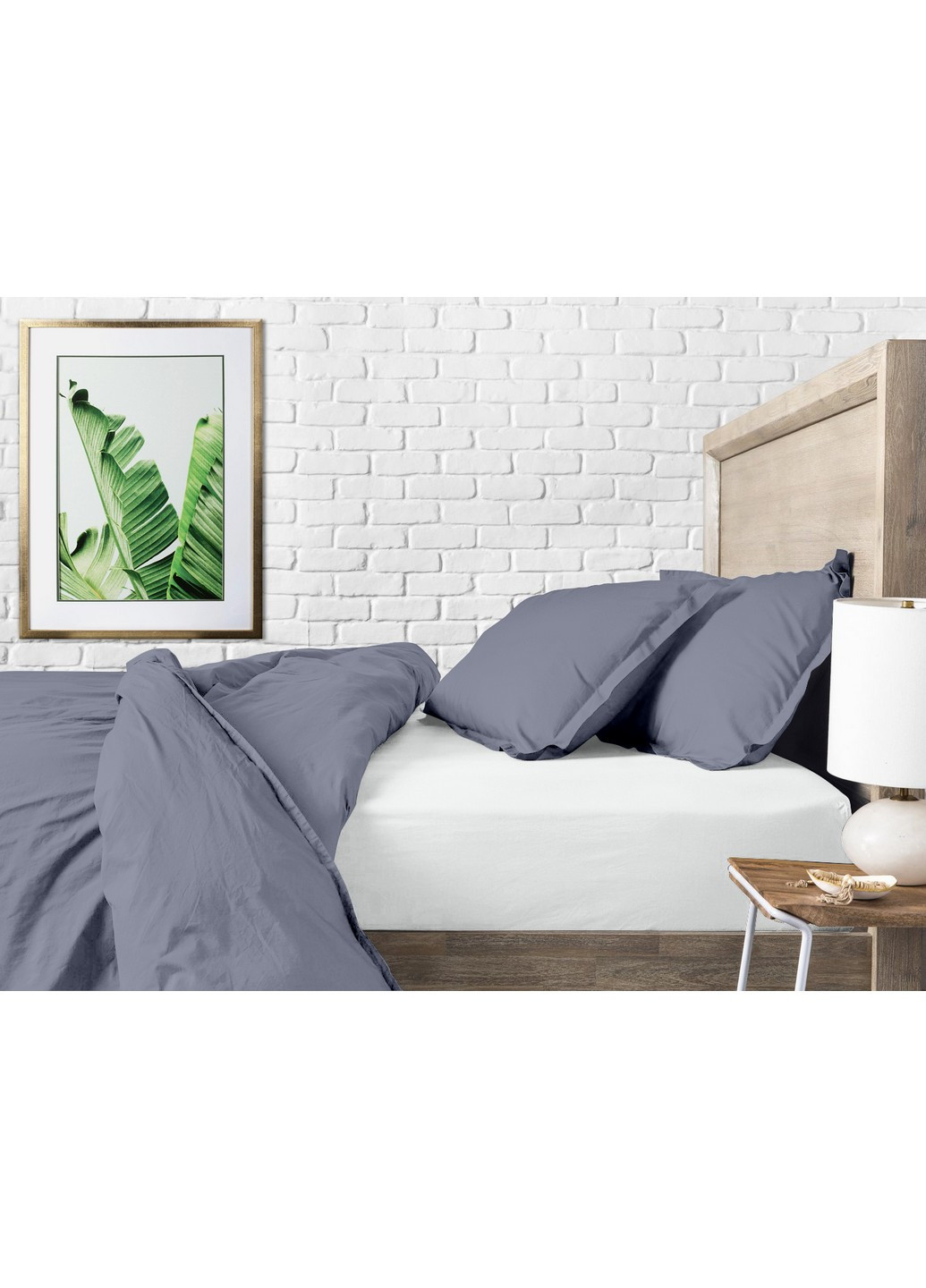 Комплект євро постільної білизни RANFORS STEEL WINTER WOOD NIGHT White (2 наволочки 50х70 у подарунок) Cosas (251281462)