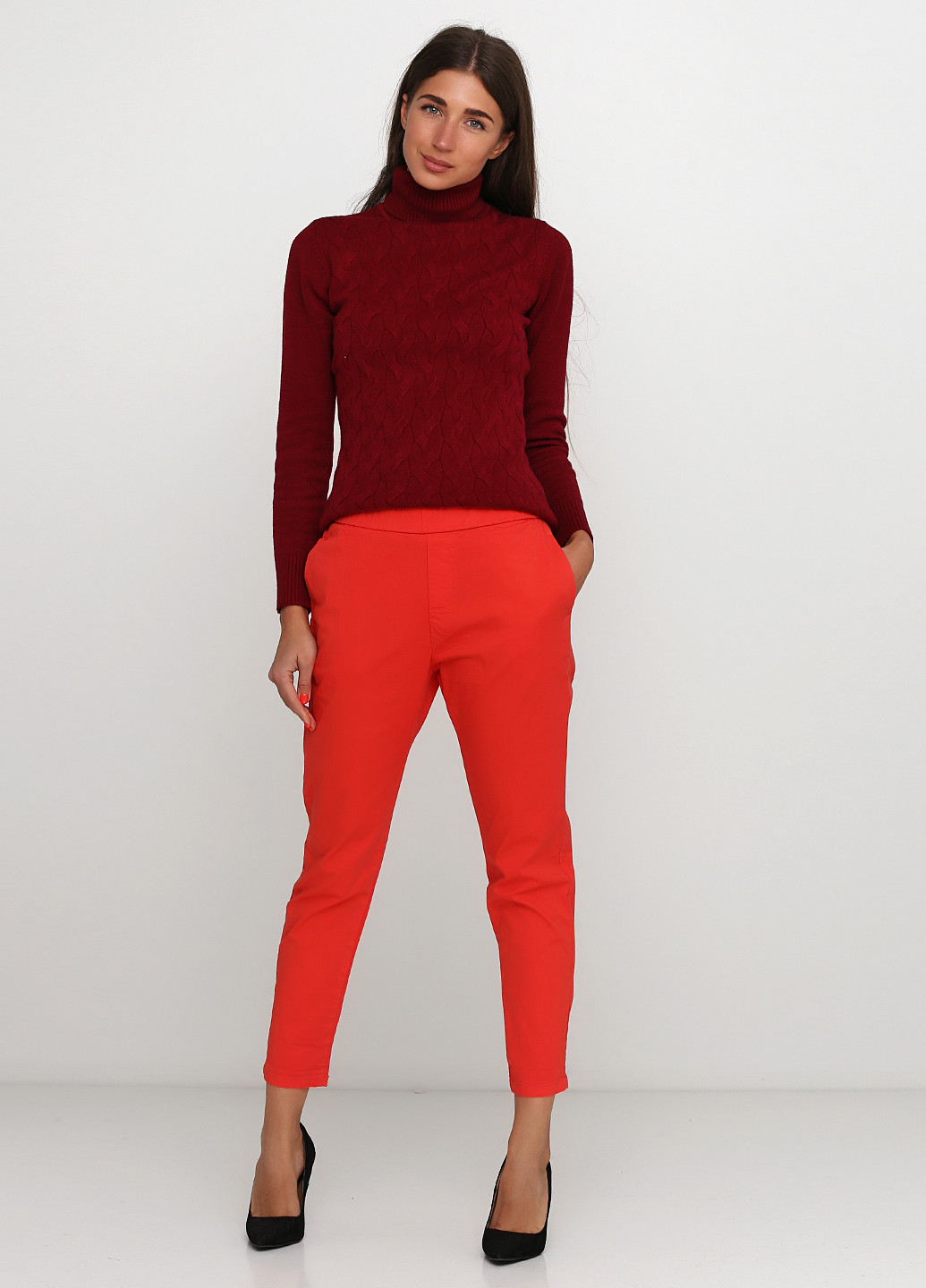 Оранжевые кэжуал демисезонные зауженные брюки Wendy Trendy