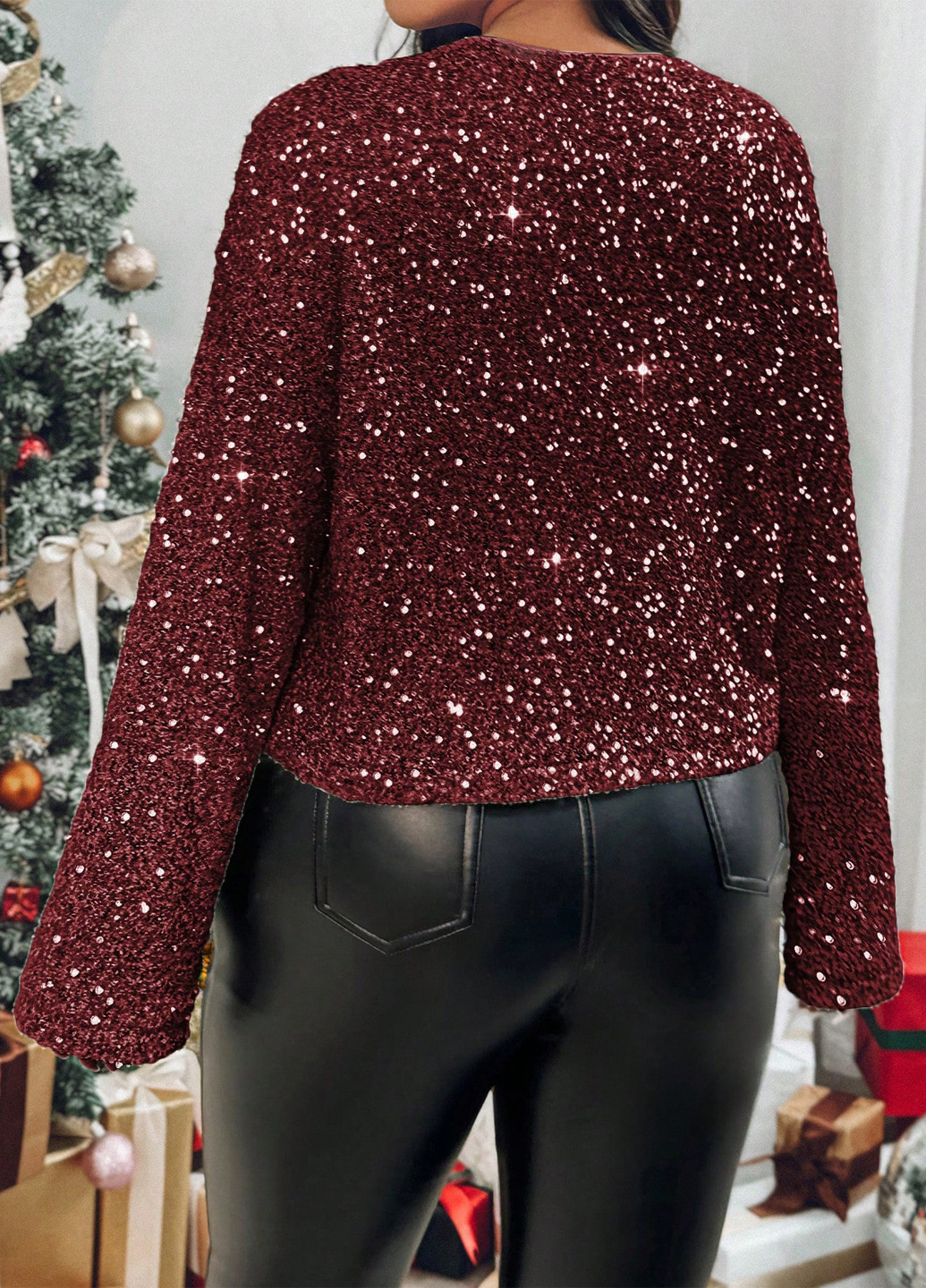 Бордова блуза SHEIN