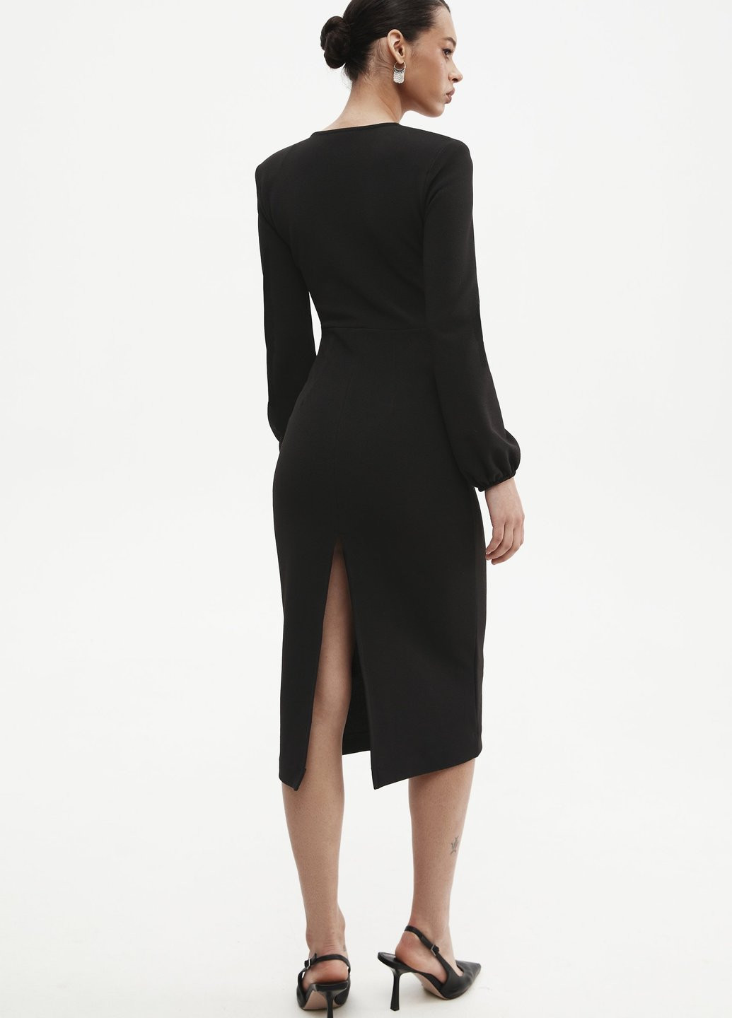 Черное кэжуал платье Gepur однотонное