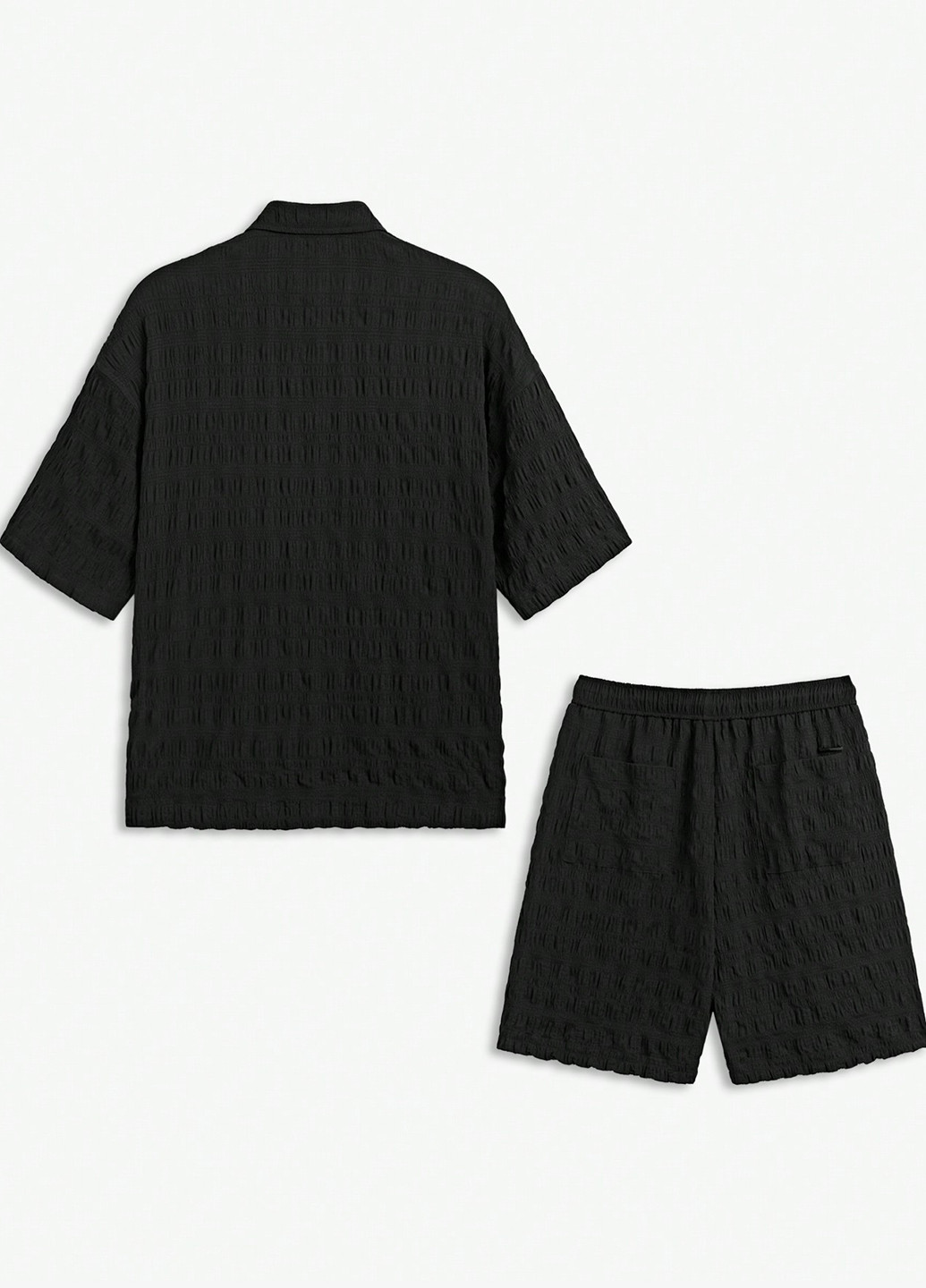Чорний літній костюм (сорочка, шорти) з шортами SHEIN