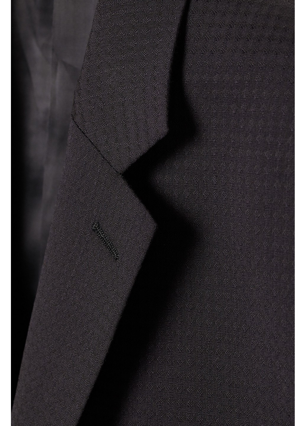 Пиджак H&M однотонный чёрный деловой шерсть