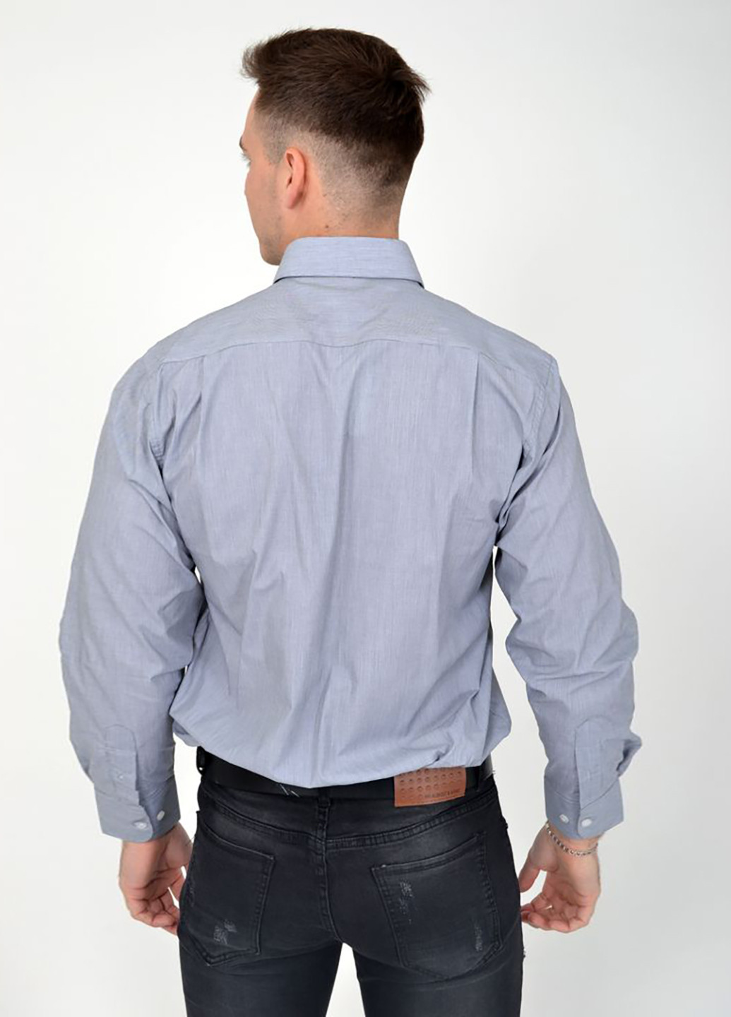 Серая кэжуал рубашка однотонная Ager с длинным рукавом