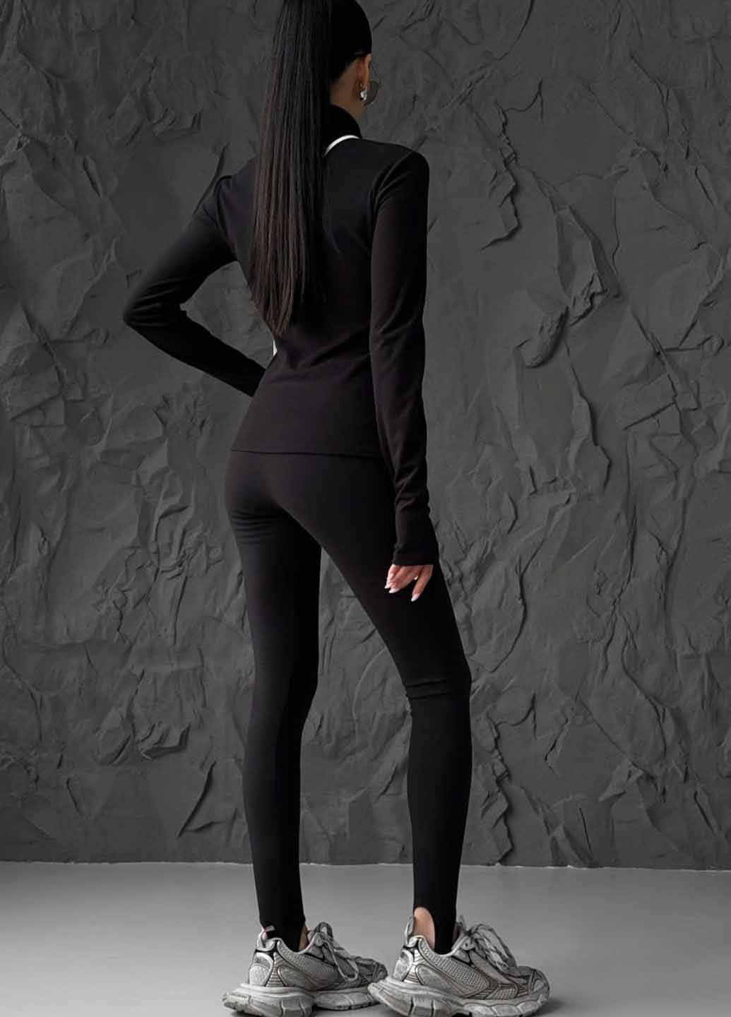 Черные демисезонные леггинсы Fashion