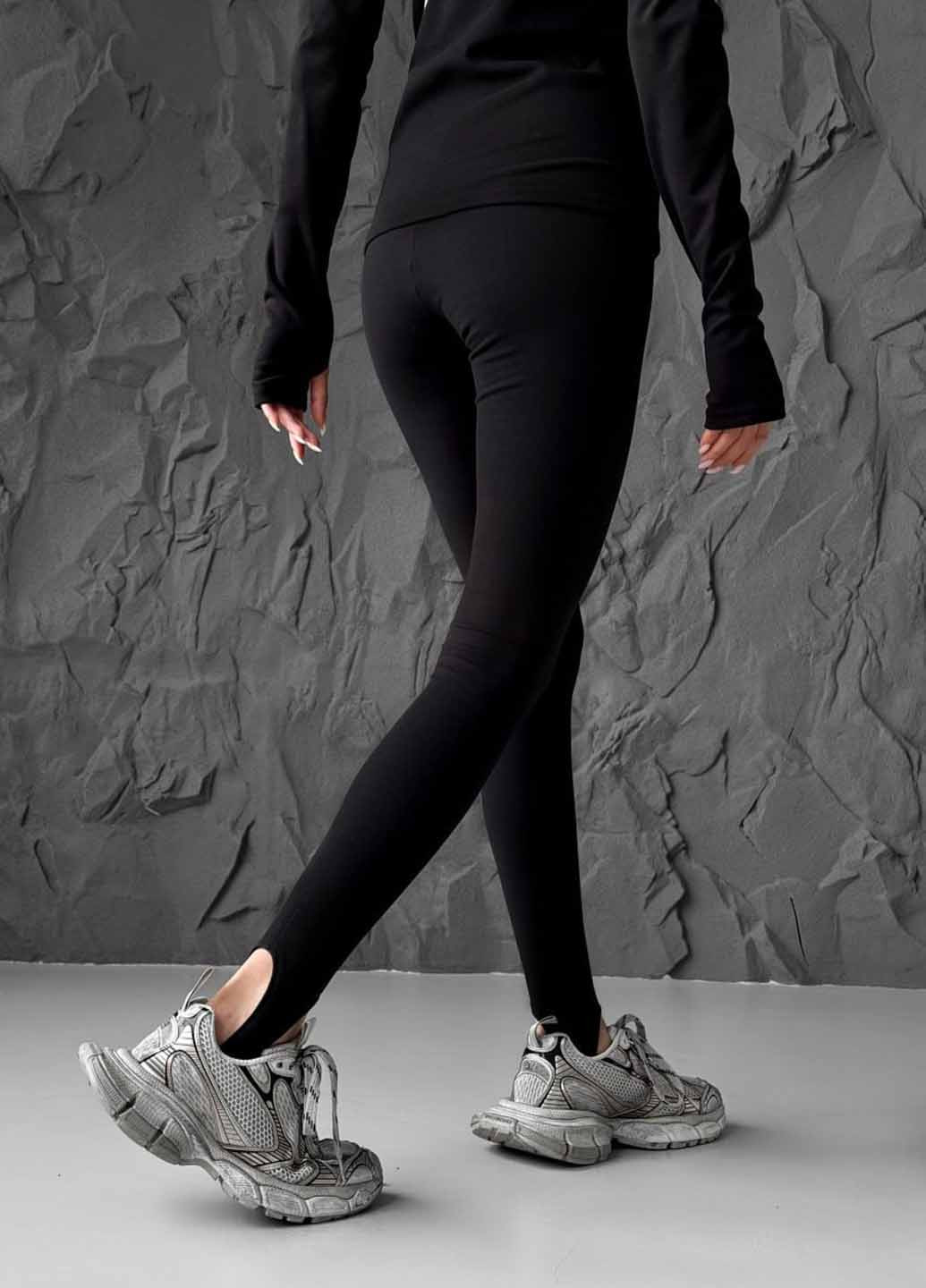 Черные демисезонные леггинсы Fashion