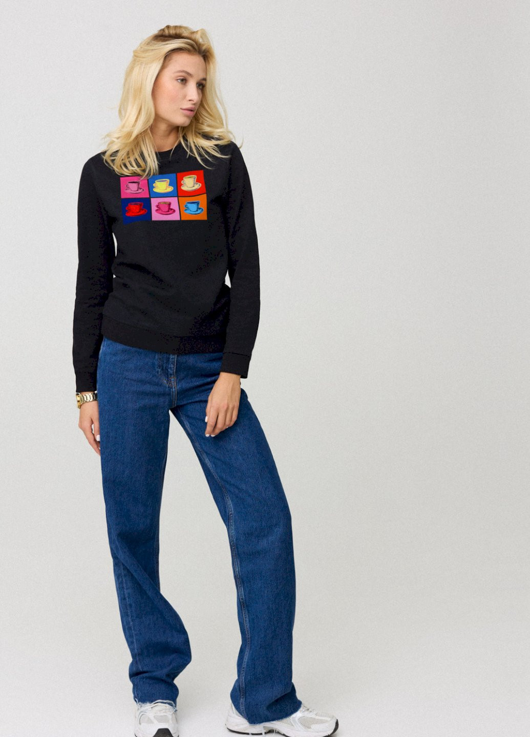 Черный світшот жіночий basic /no flis/ YAPPI (254658583)