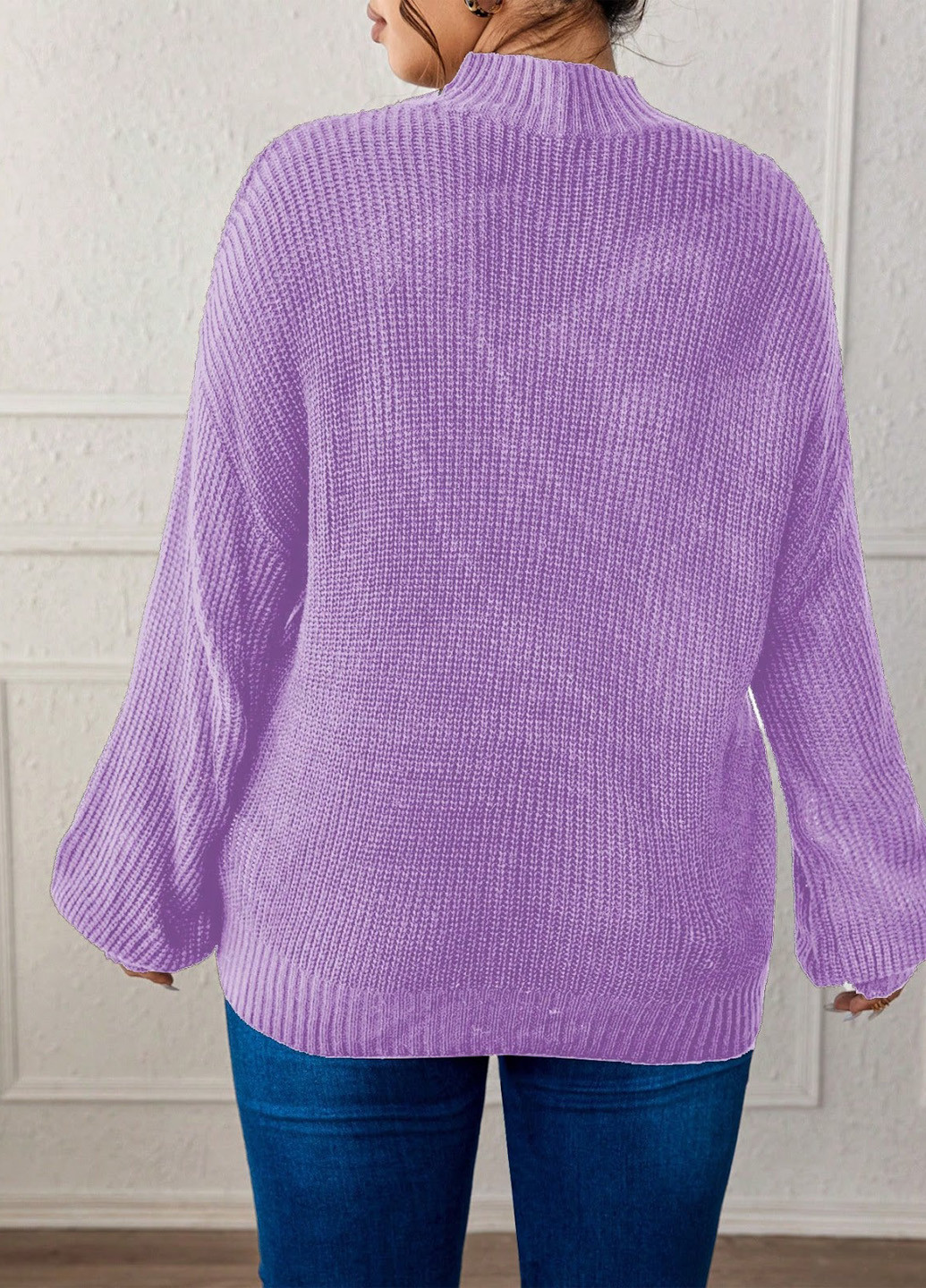 Фиолетовый зимний свитер SHEIN