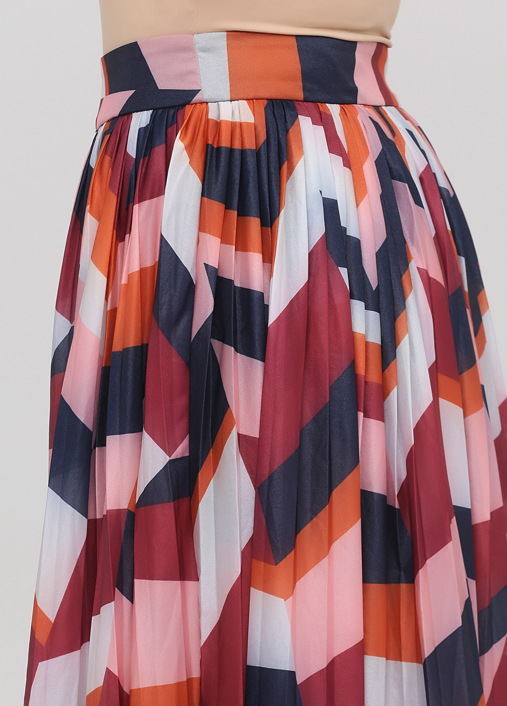 Разноцветная кэжуал с геометрическим узором юбка Only плиссе, клешированная-солнце