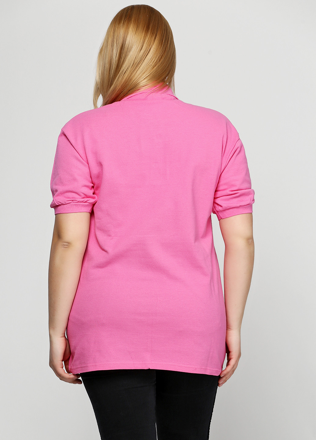 Розовая женская футболка-поло Cotton DeLuxe