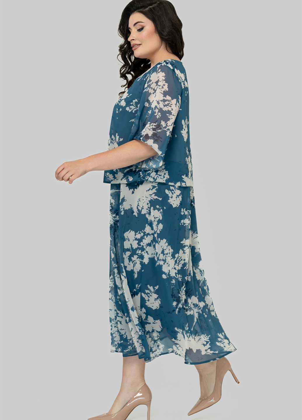 Комбинированное кэжуал платье клеш A'll Posa колор блок