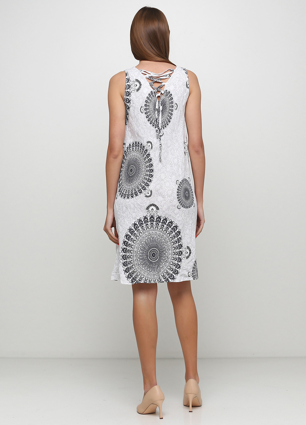 Сіра кежуал плаття, сукня оверсайз Made in Italy з орнаментом