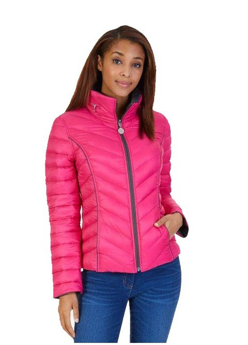 Розовая демисезонная куртка женская двухсторонняя Nautica