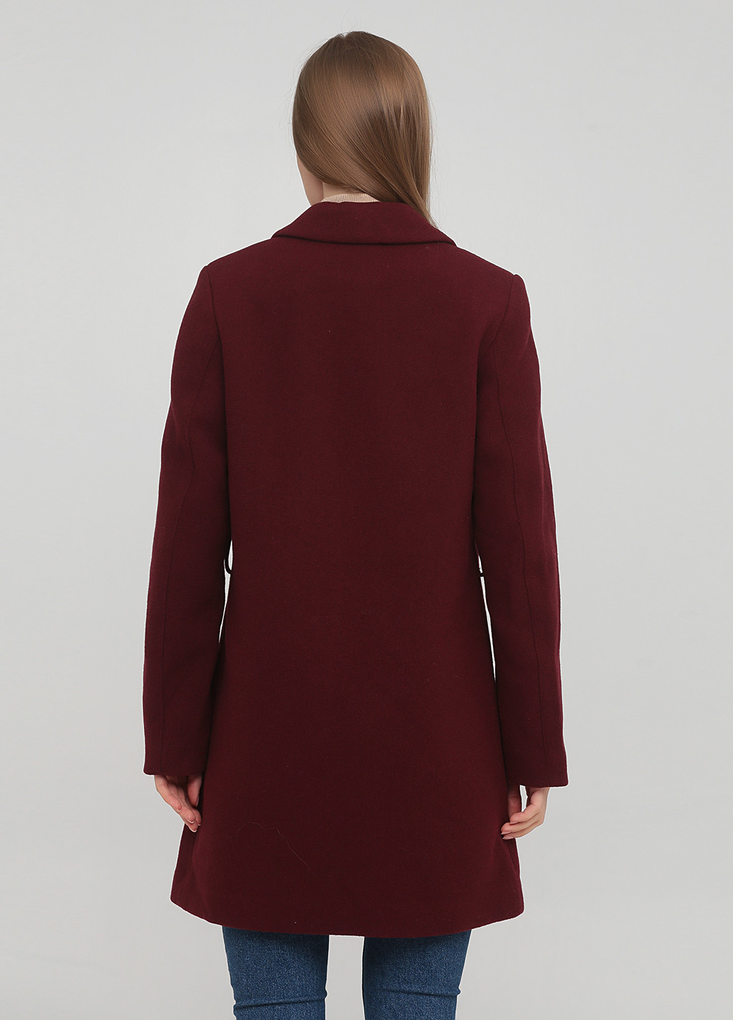 Темно-бордовое демисезонное Пальто однобортное H&M