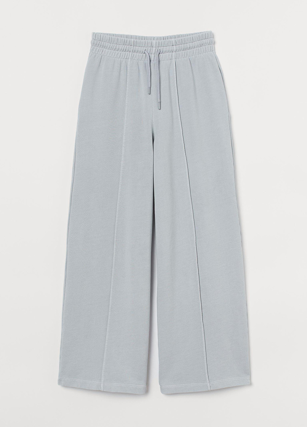 Светло-серые кэжуал демисезонные палаццо брюки H&M