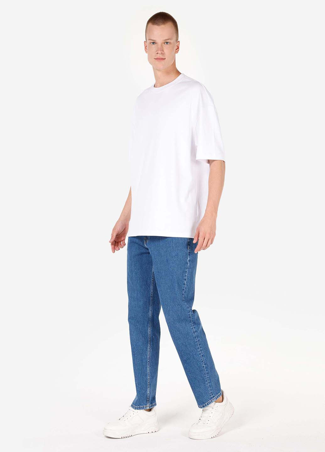 Синие демисезонные прямые джинсы Colin's