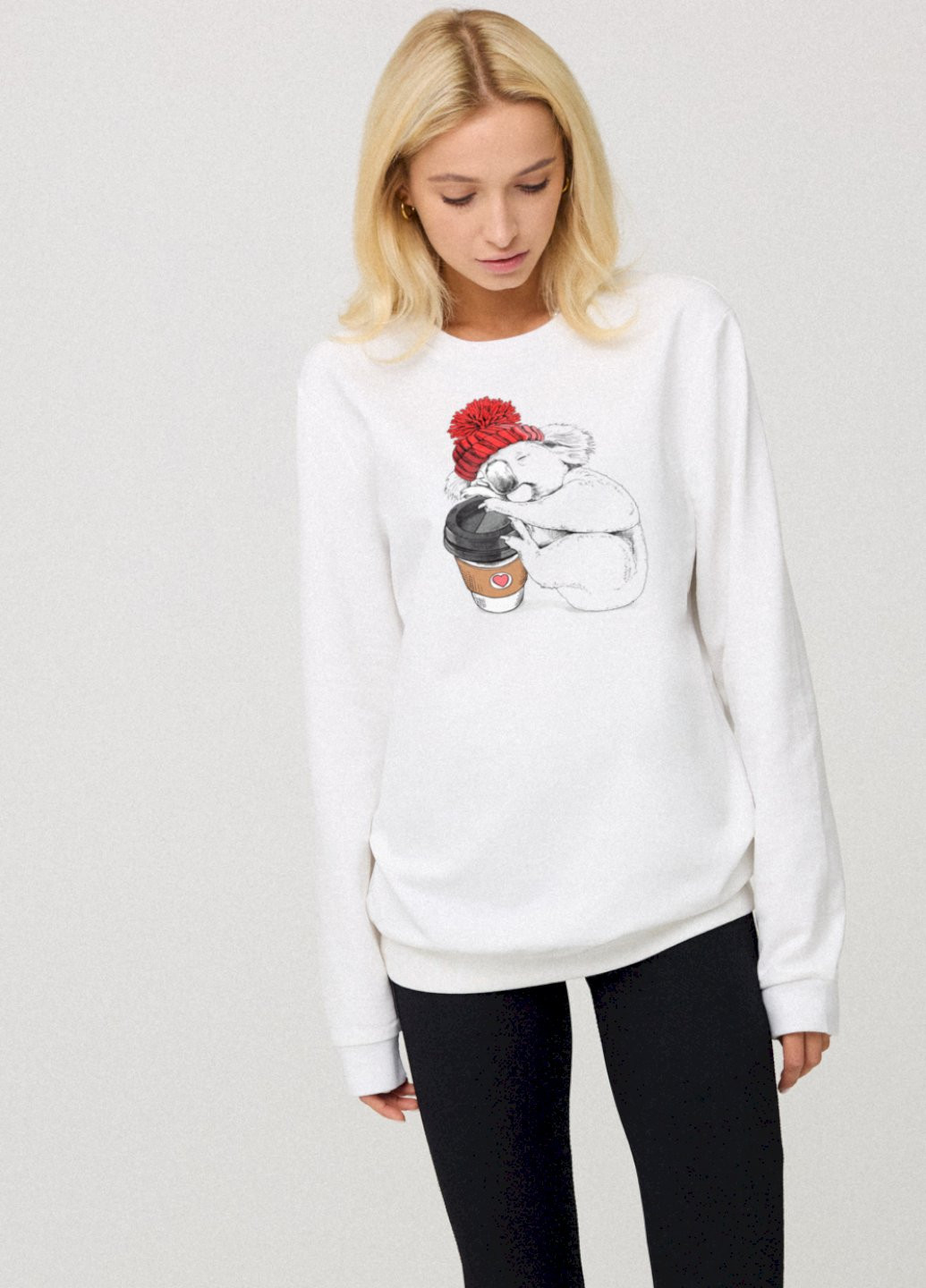 Белый світшот жіночий oversize /no flis/ YAPPI (254659341)