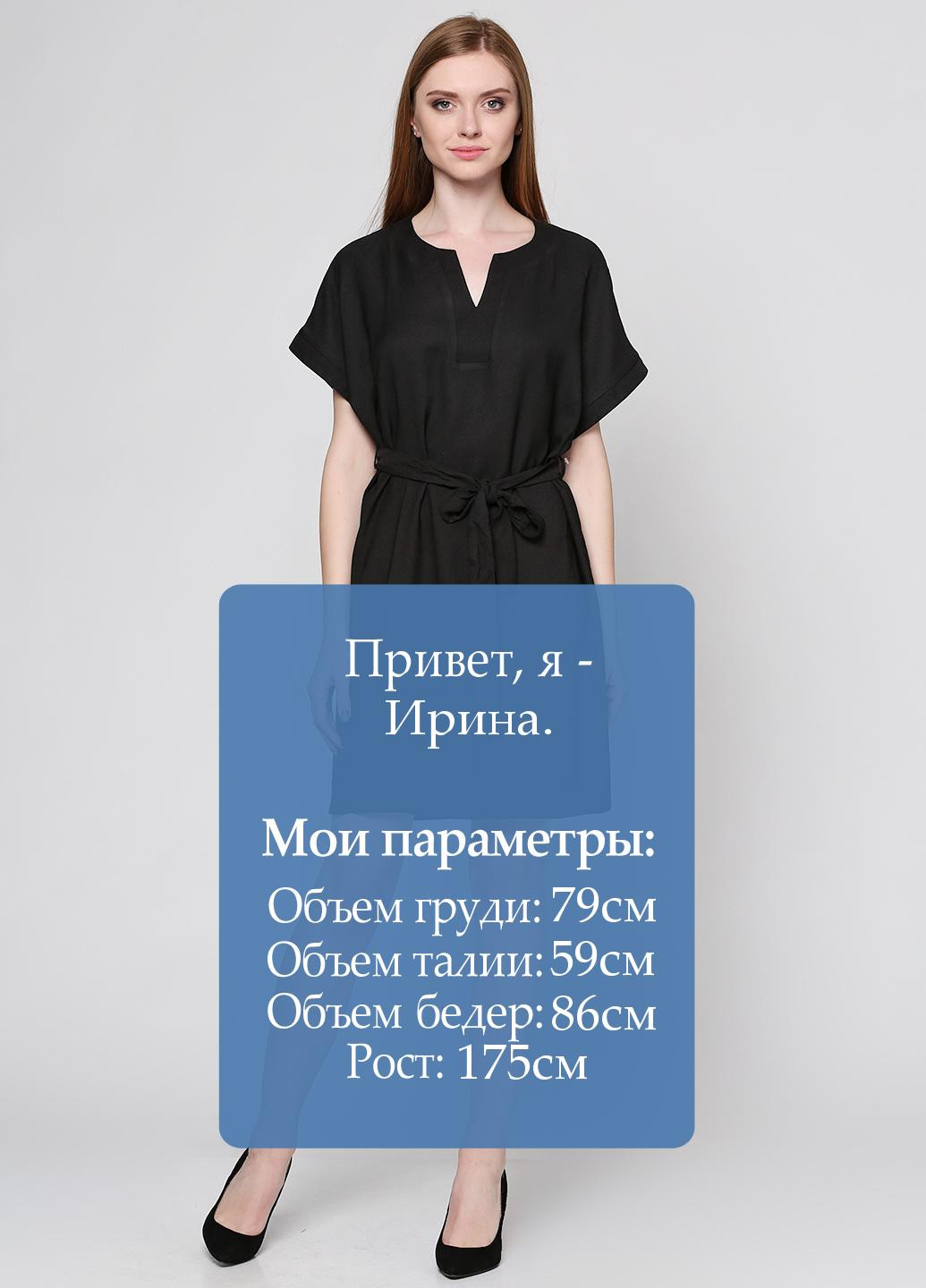Черное кэжуал платье Simonaom однотонное