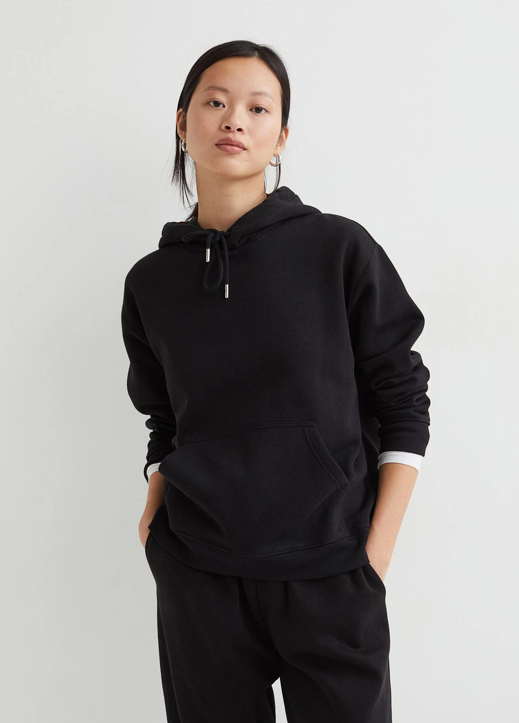 Худі фліс,чорний, H&M Basic (254769968)