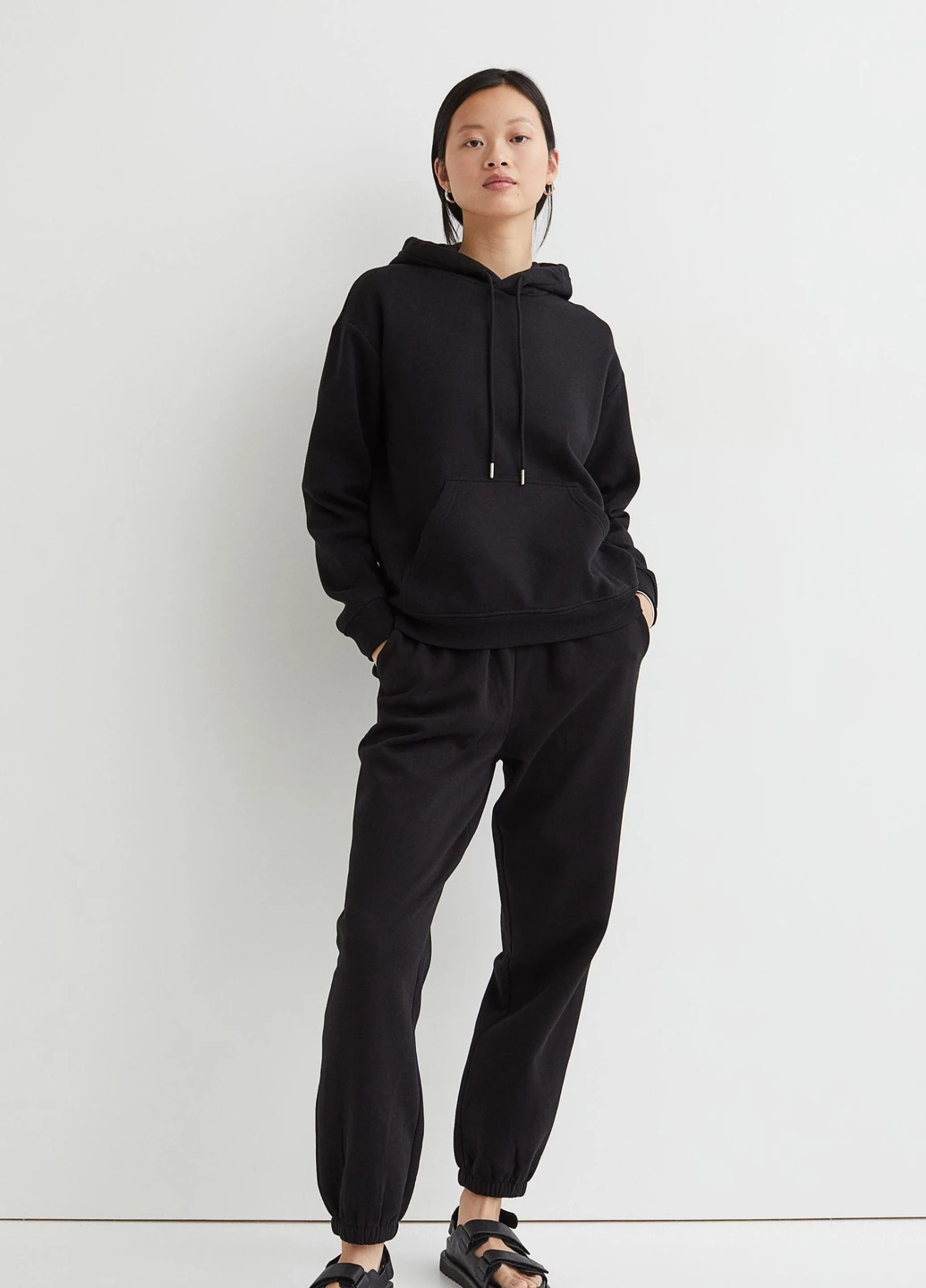 Худі фліс,чорний, H&M Basic (254769968)