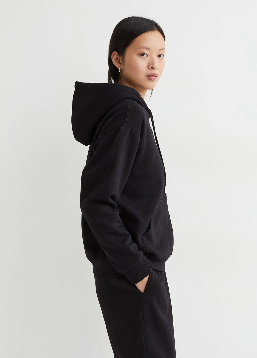 Худі фліс,чорний, H&M Basic (254769968)