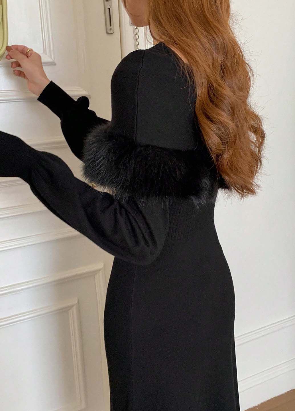 Чорна кежуал сукня годе SHEIN однотонна