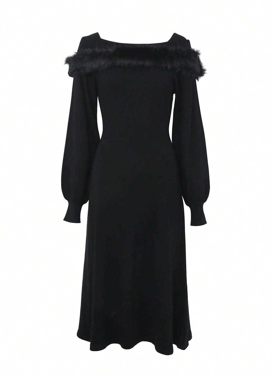 Чорна кежуал сукня годе SHEIN однотонна