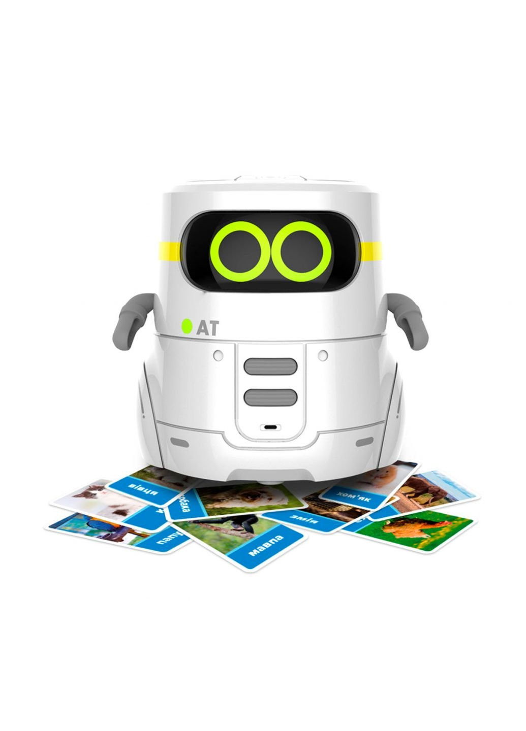 Интерактивная игрушка Умный робот с сенсорным управлением и обучающими карт белый (AT002-01-UKR) AT-Robot (254072568)