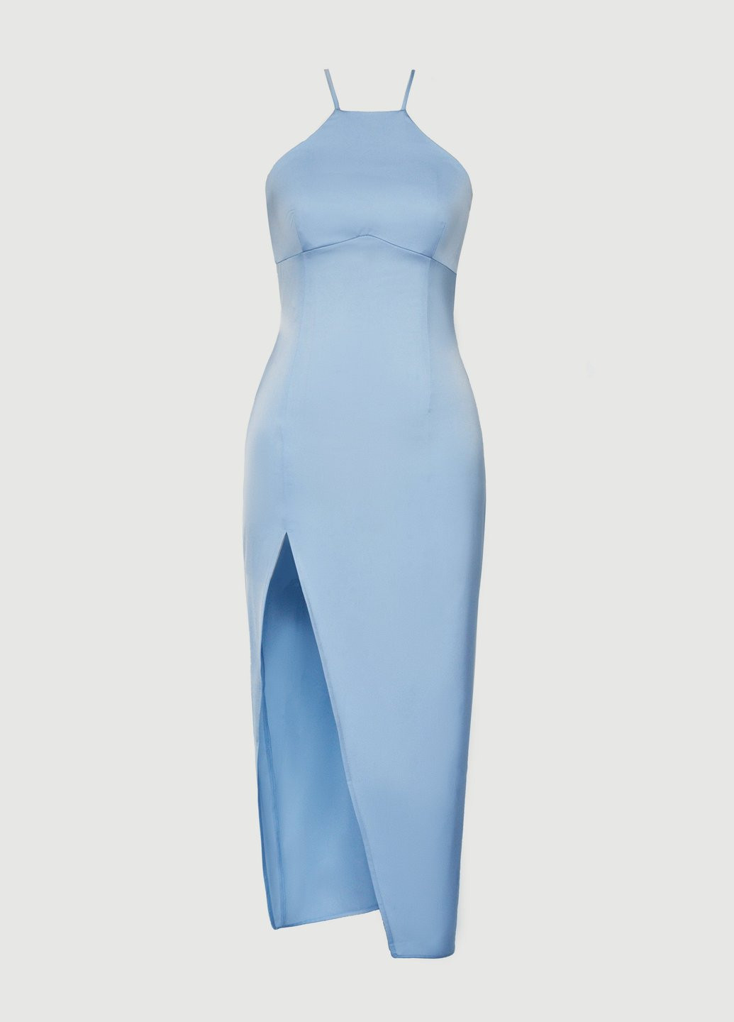 Блакитна кежуал сукня з відкритою спиною Gepur однотонна