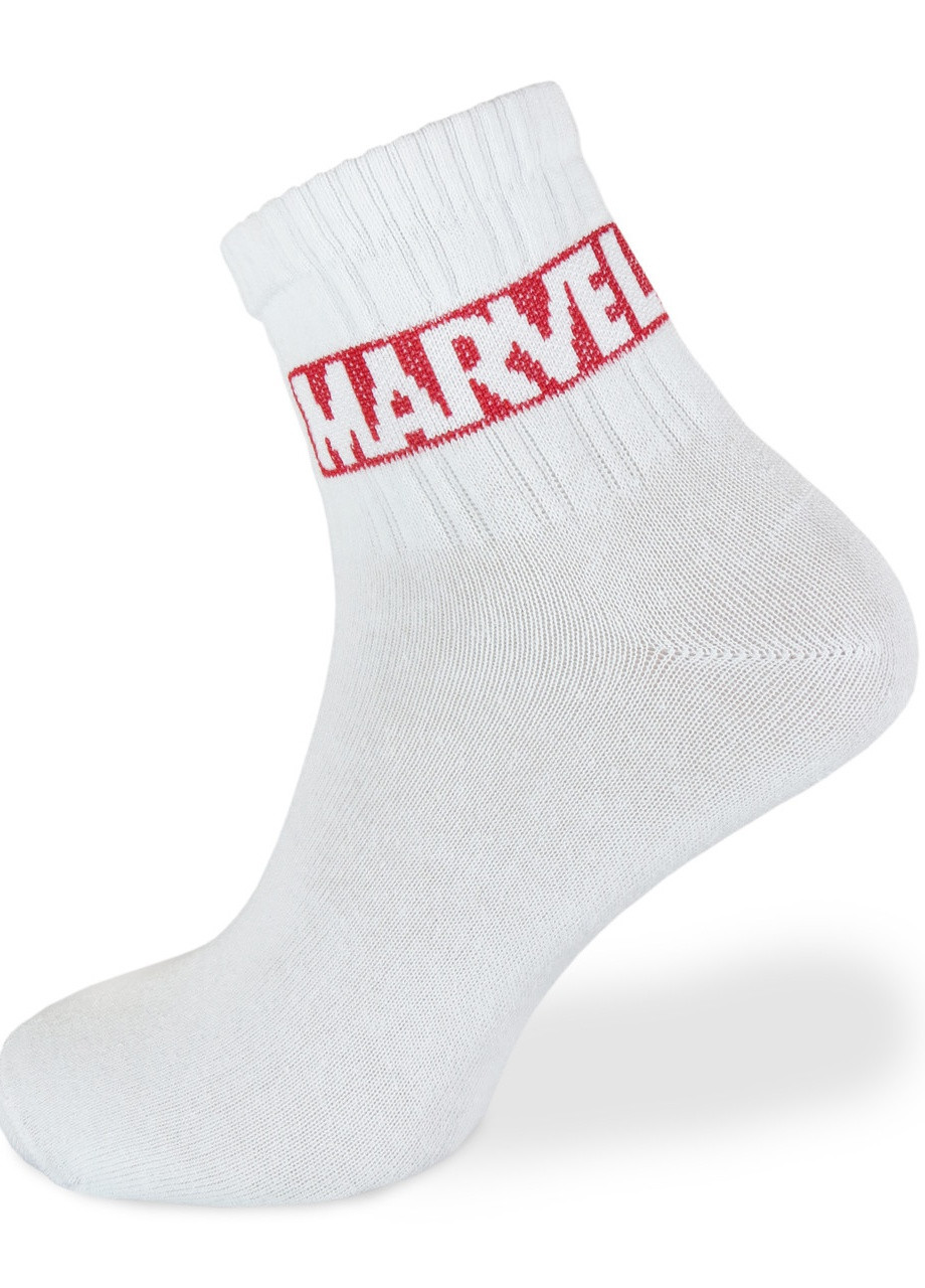 Подарунковий жіночий набір. Футболка біла з принтом "Marvel", шкарпетки з принтом "Marvel" Maybel - (252655221)