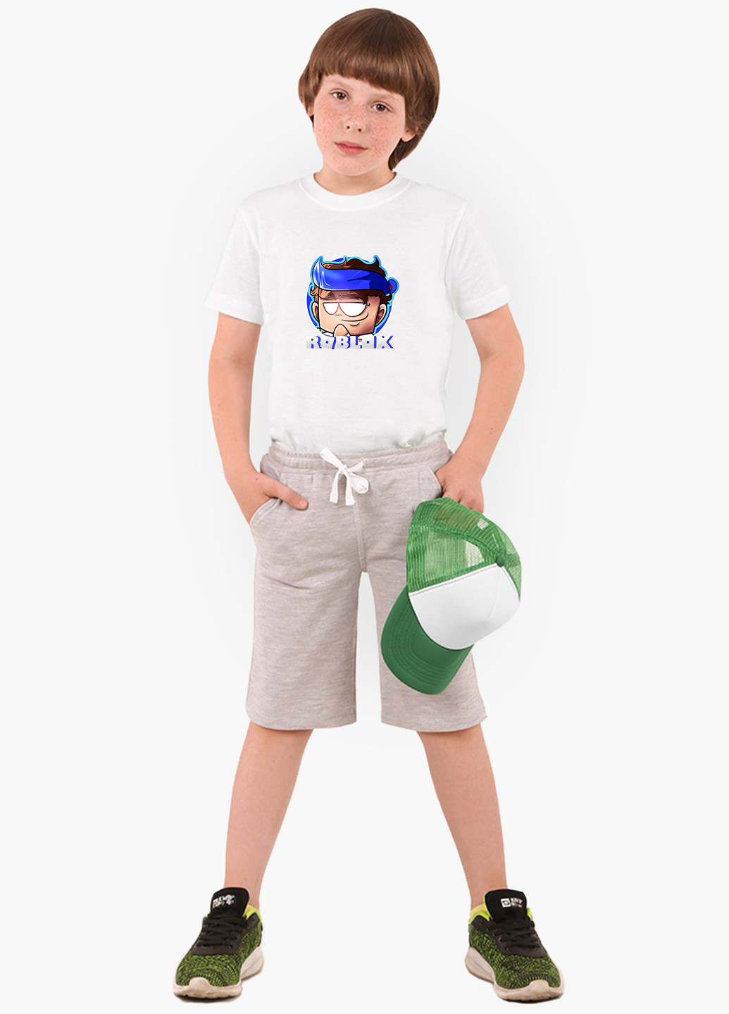 Біла демісезонна футболка дитяча роблокс (roblox) (9224-1224) MobiPrint
