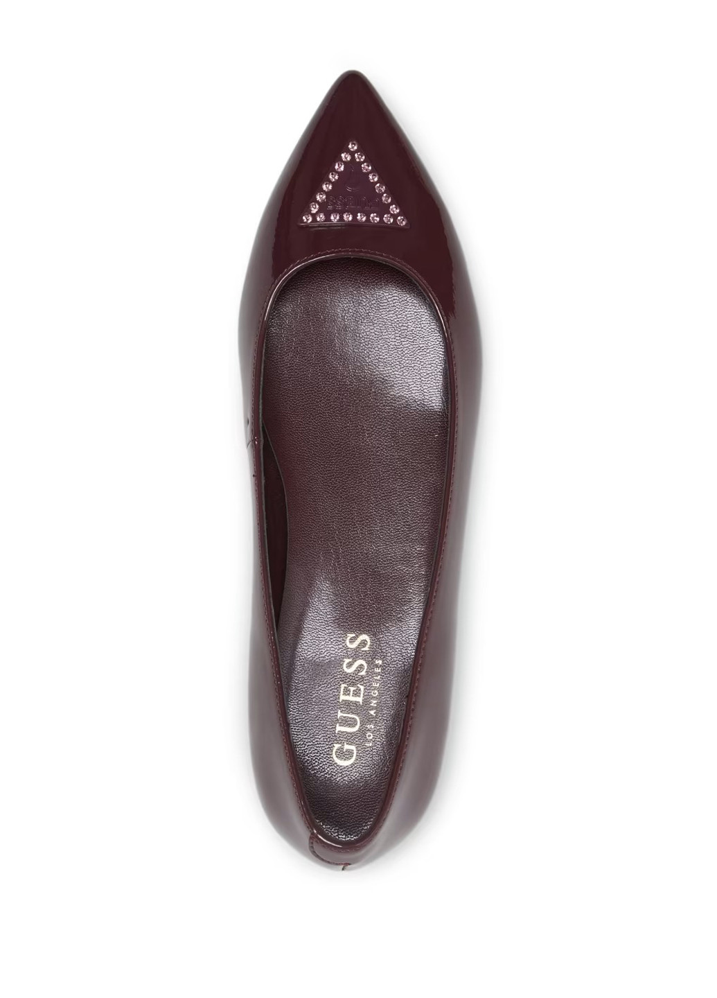 Жіночі балетки Guess | бордові однотонні стрази штучна шкіра (324296489)