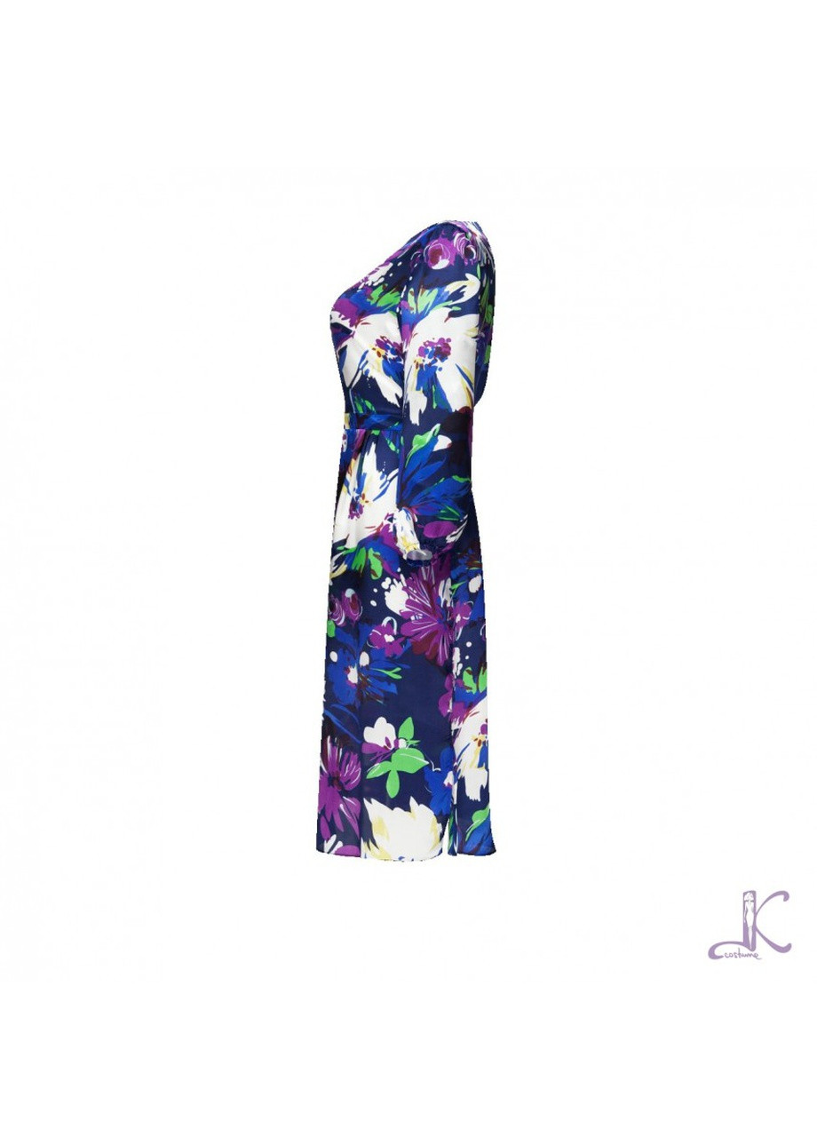 Фиолетовое кэжуал платье футляр LKcostume с цветочным принтом