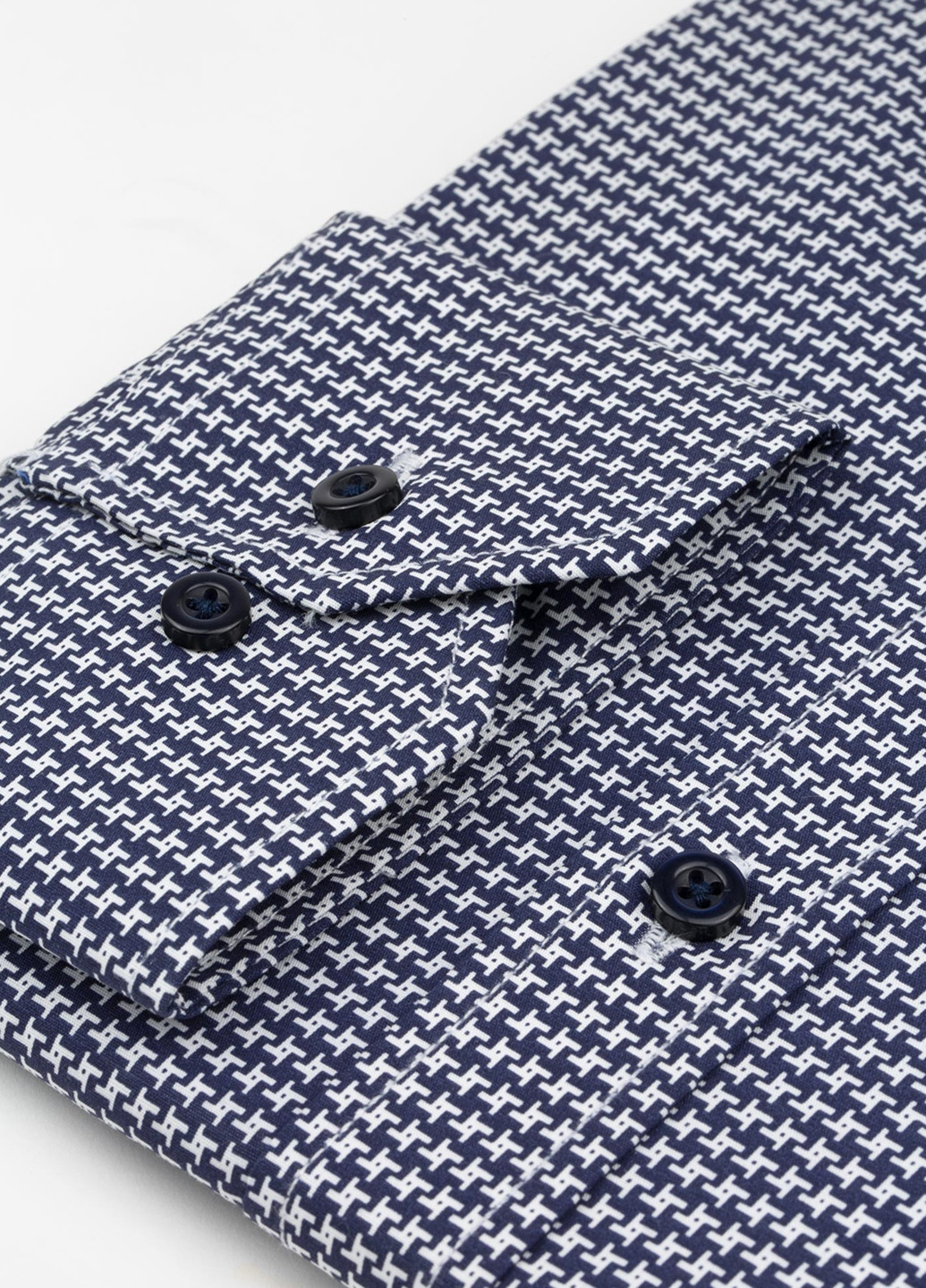 Темно-синяя кэжуал рубашка с геометрическим узором Pako Lorente с длинным рукавом