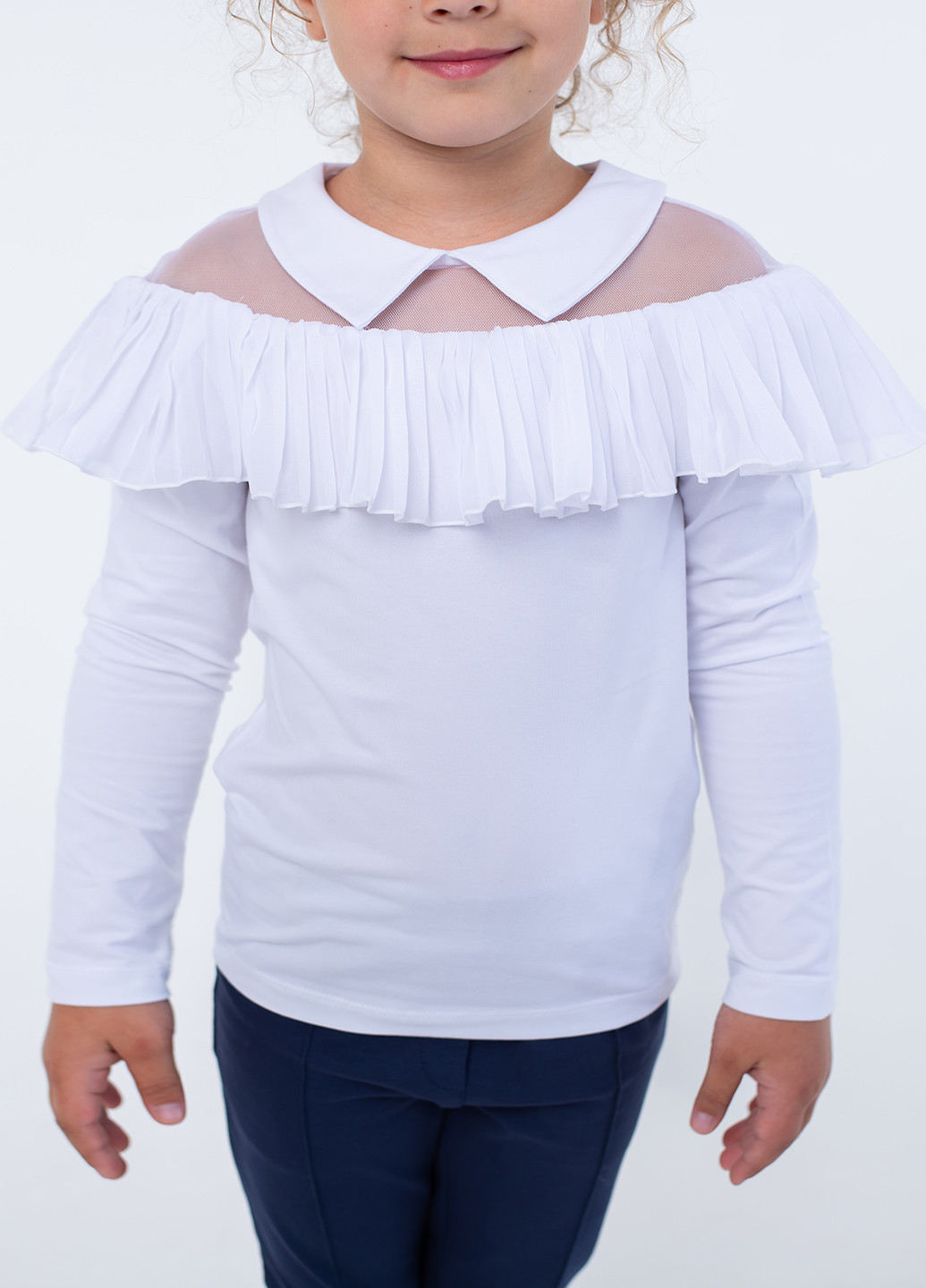 Белая однотонная блузка Vidoli демисезонная