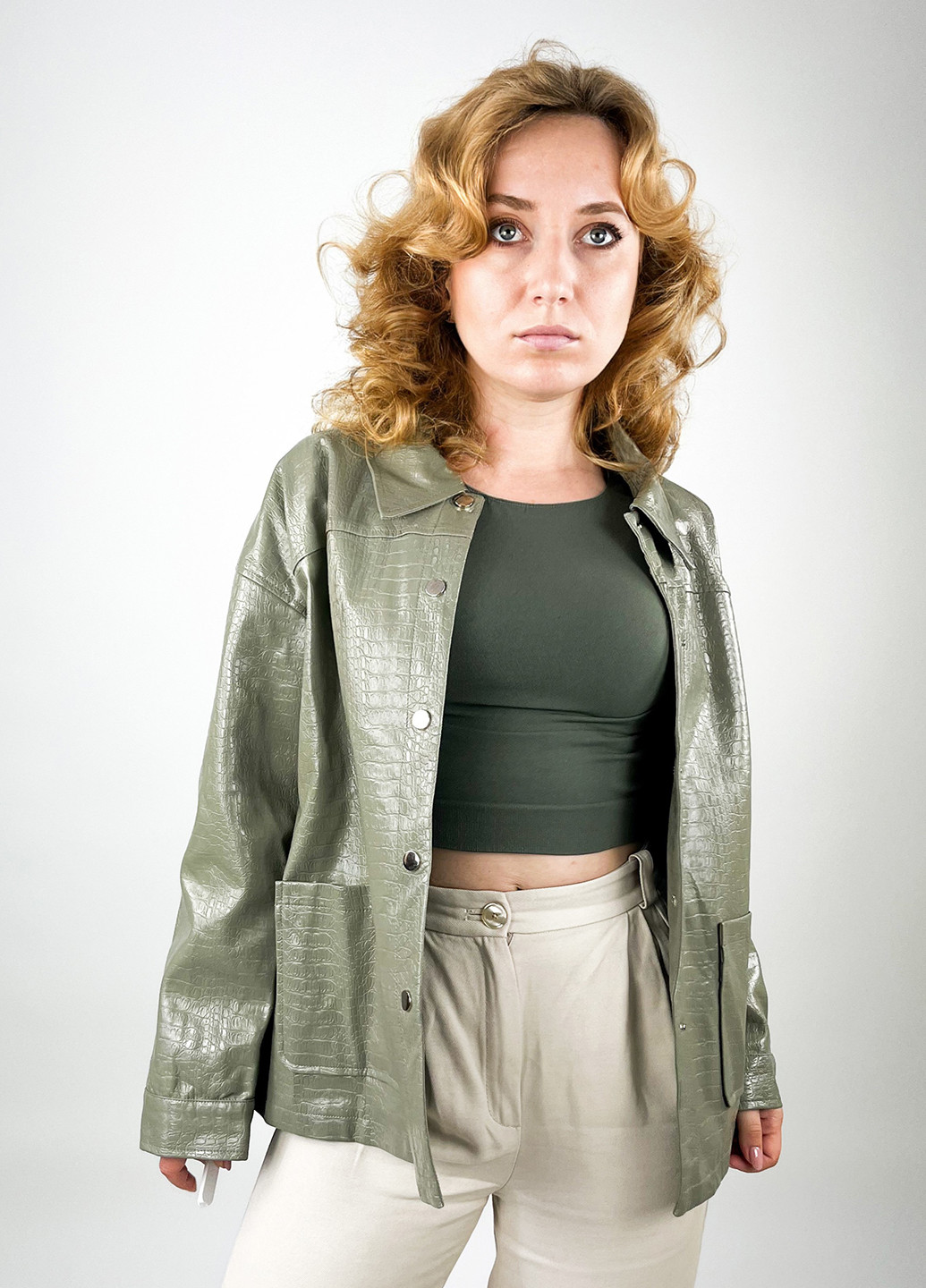 Оливкова демісезонна куртка Boohoo