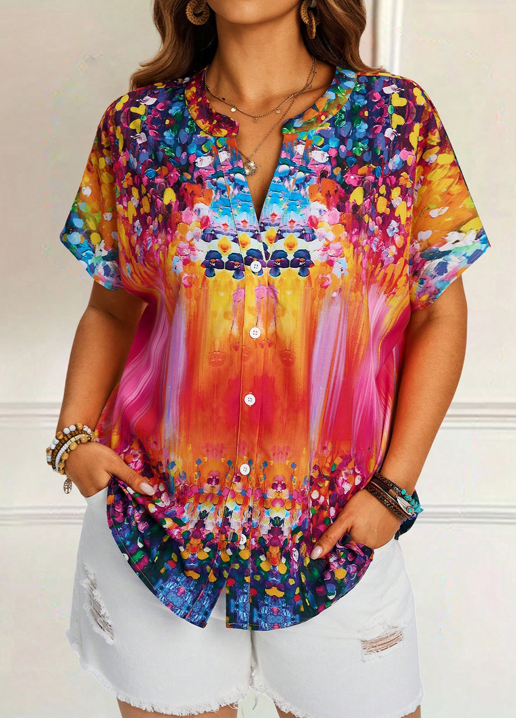 Комбинированная блуза SHEIN