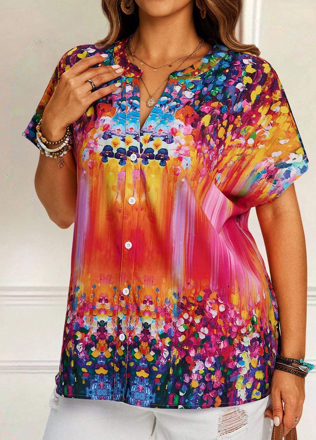 Комбинированная блуза SHEIN