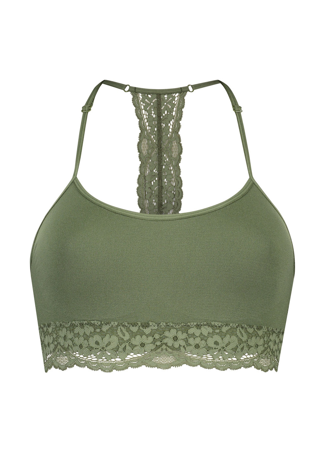 Хакі топ бюстгальтер Hunkemoller без кісточок поліамід