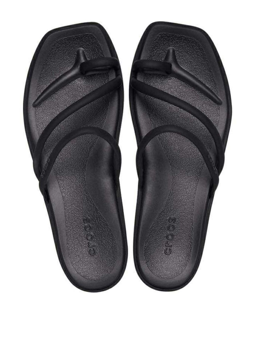 Черные спортивные, кэжуал вьетнамки Crocs с логотипом