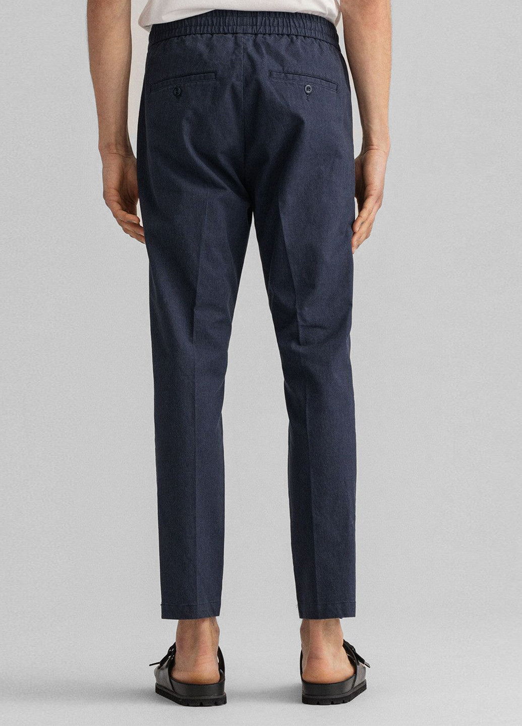 Темно-синие кэжуал демисезонные зауженные брюки Gant