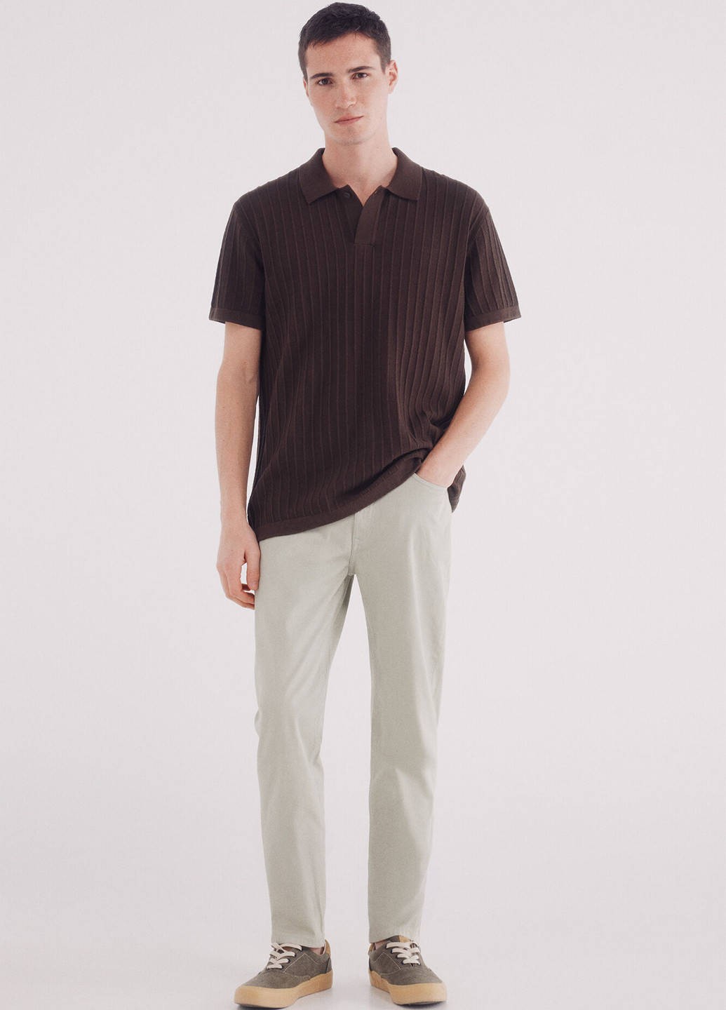 Бежевые кэжуал демисезонные чиносы брюки Springfield