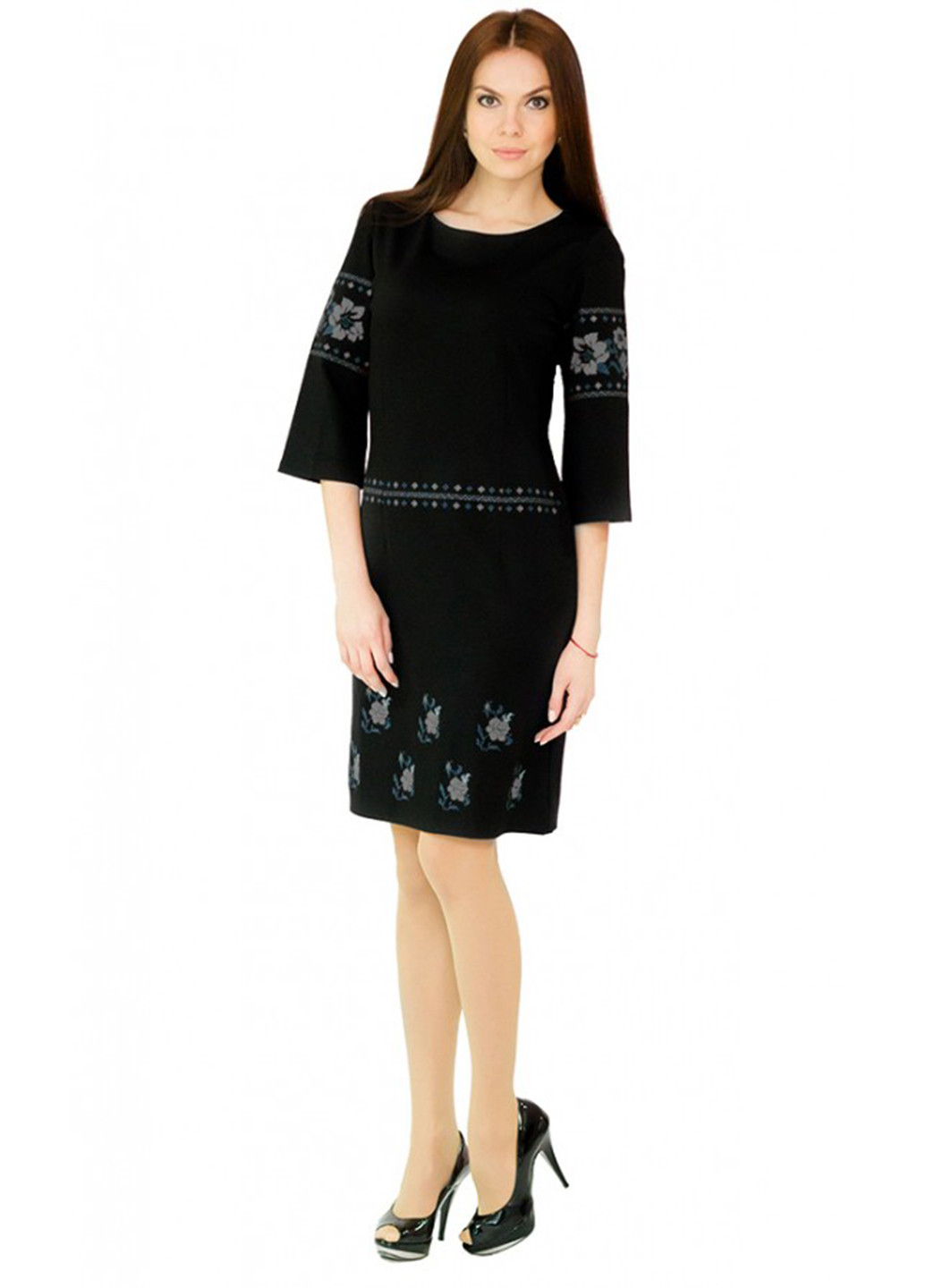 Черное кэжуал платье ЕтноМодерн однотонное