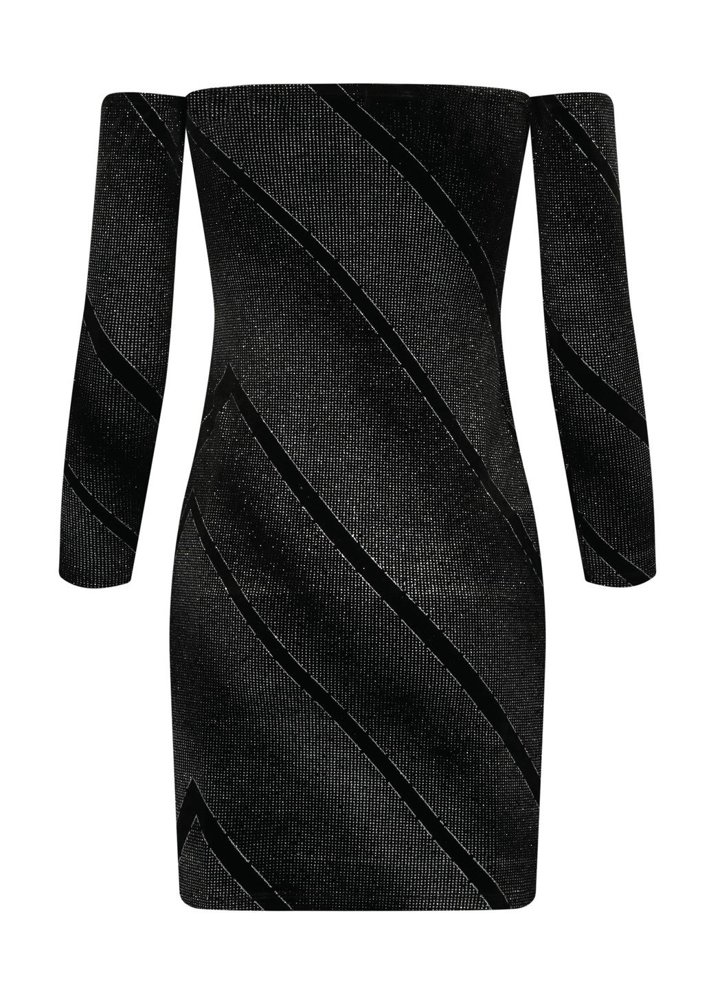 Черное кэжуал платье Tally Weijl в полоску