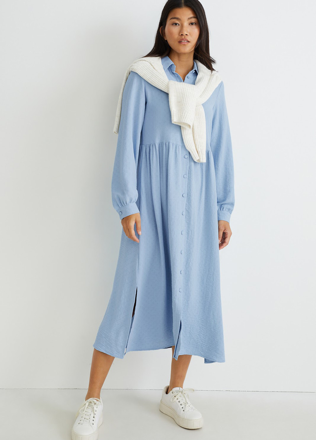 Блакитна кежуал сукня сукня-сорочка C&A однотонна